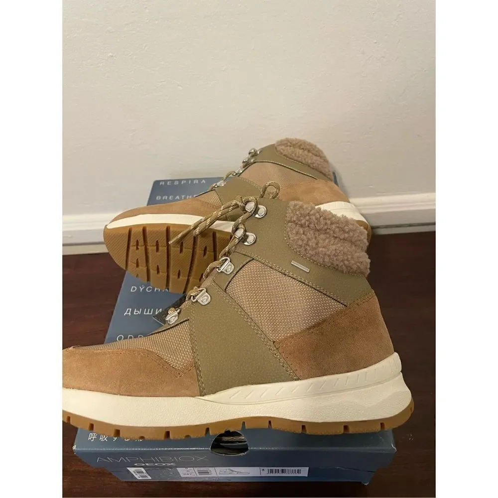 Geox Women’s Braies waterproof, breathable Faux fur hiker boot size 8, NIB